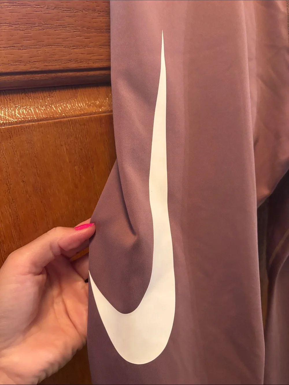 Nike Maroon Leggings with White Swoosh
